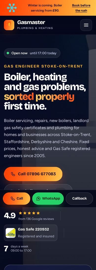 Gas Master site on a phone