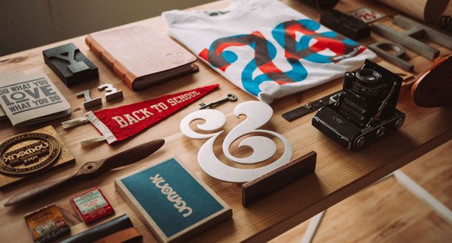 Shop goods on a desk
