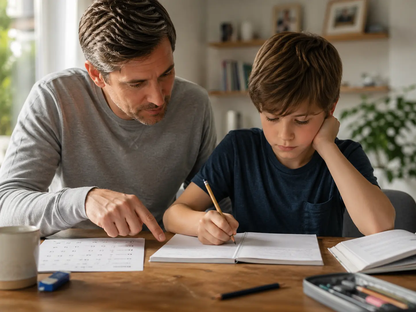 Tutor and parent discussing progress