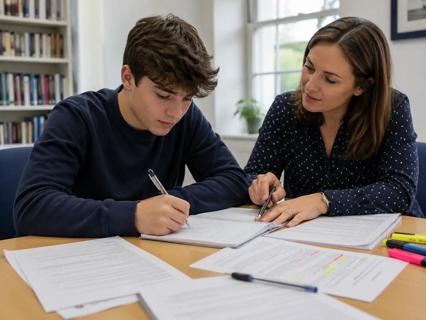 Student practising essay writing