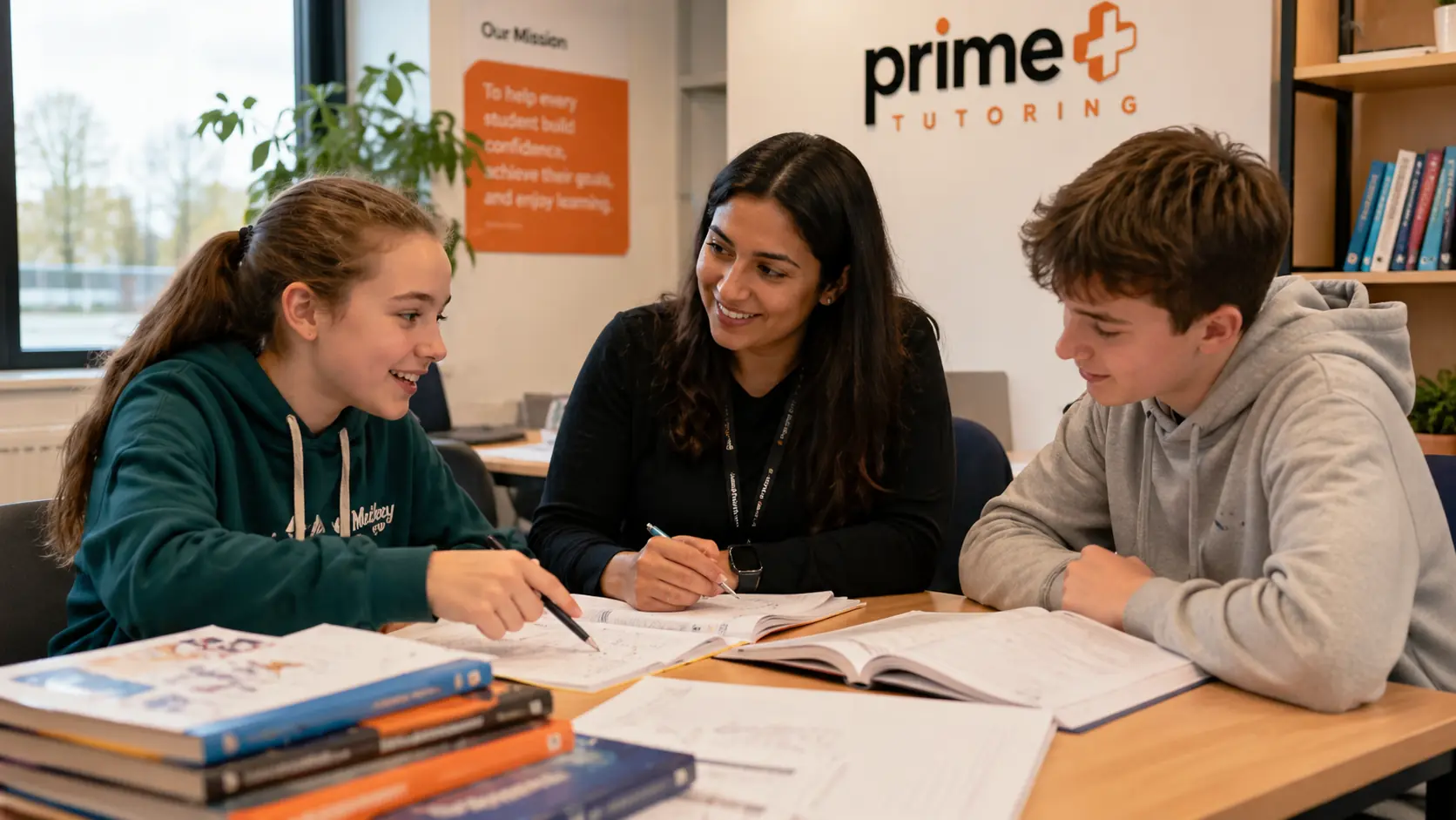 Small group in-person tuition helps students build confidence while learning alongside others.